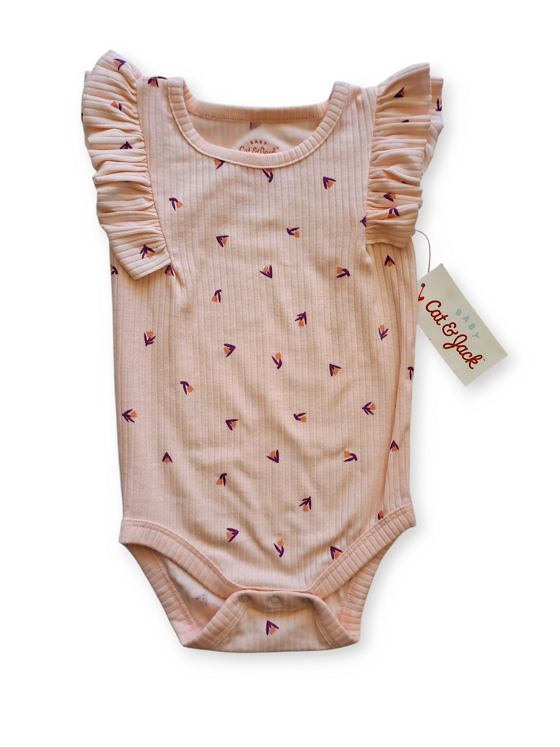 Cat & Jack mameluco rosa flores sin mangas - Talla 3a6 meses
