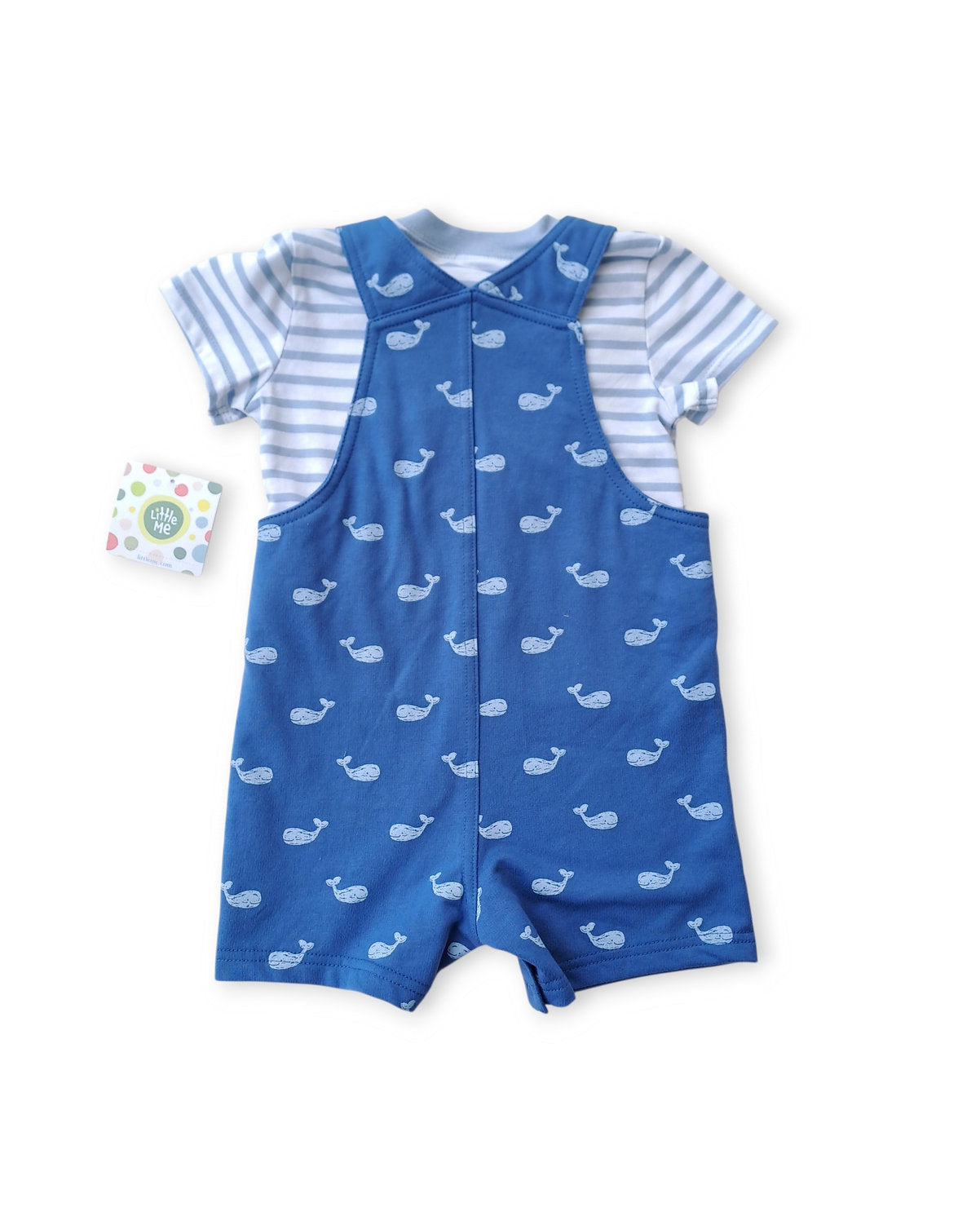 Little Lad overall azul ballena y camiseta rayas - Talla 24 meses