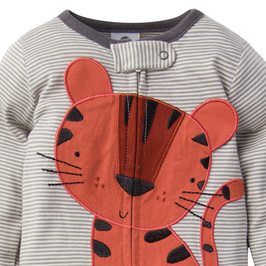 Gerber set 3 pijamas pie cerrado zipper safari - Talla 0a3 meses