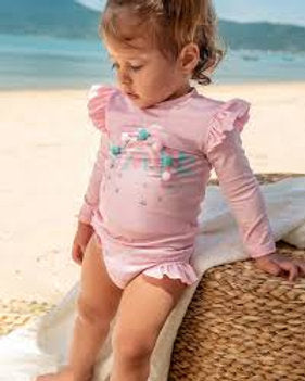 Infanti traje de baño rosa 2 piezas - Talla 6a9m