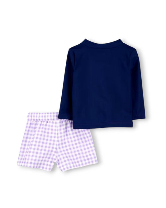 Carter's traje de baño 2 piezas manga larga ballena - Talla 12m 2T