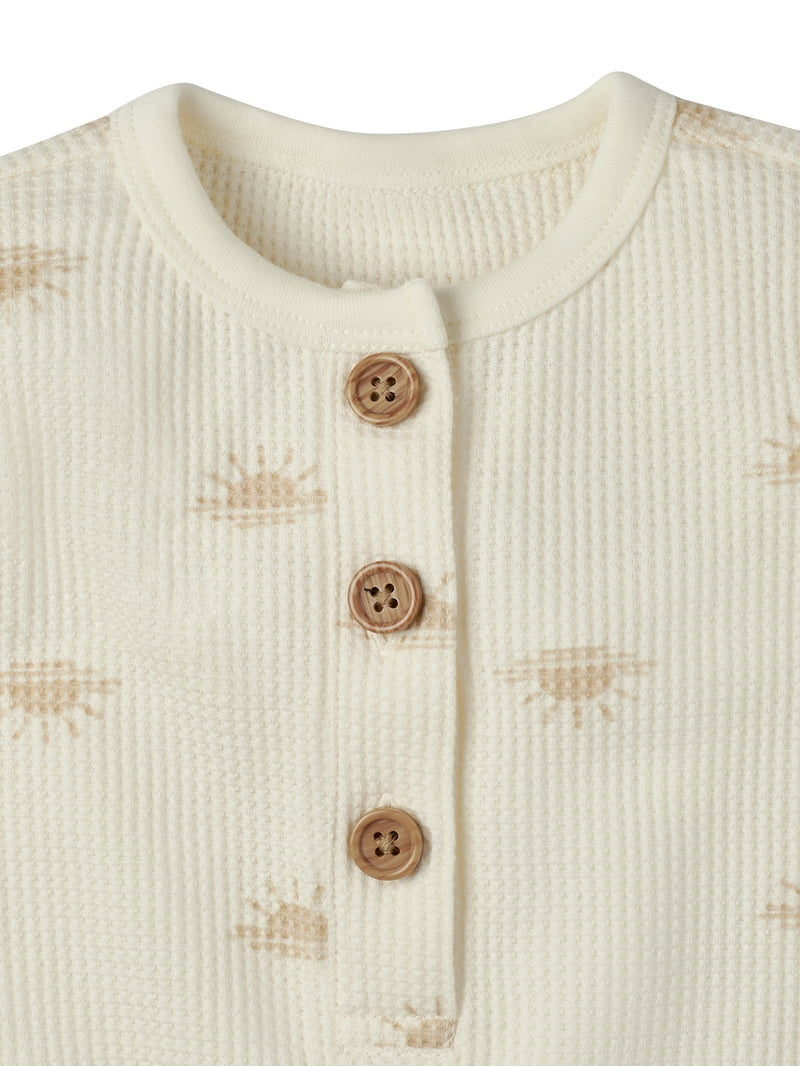 Gerber romper beige botones manga corta unisex - Talla 18 meses