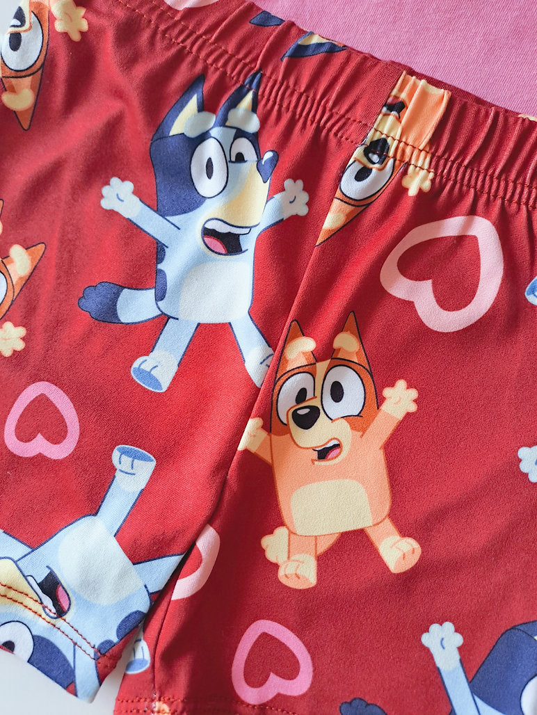 Bluey conjunto short y camiseta rosa - Talla 2T