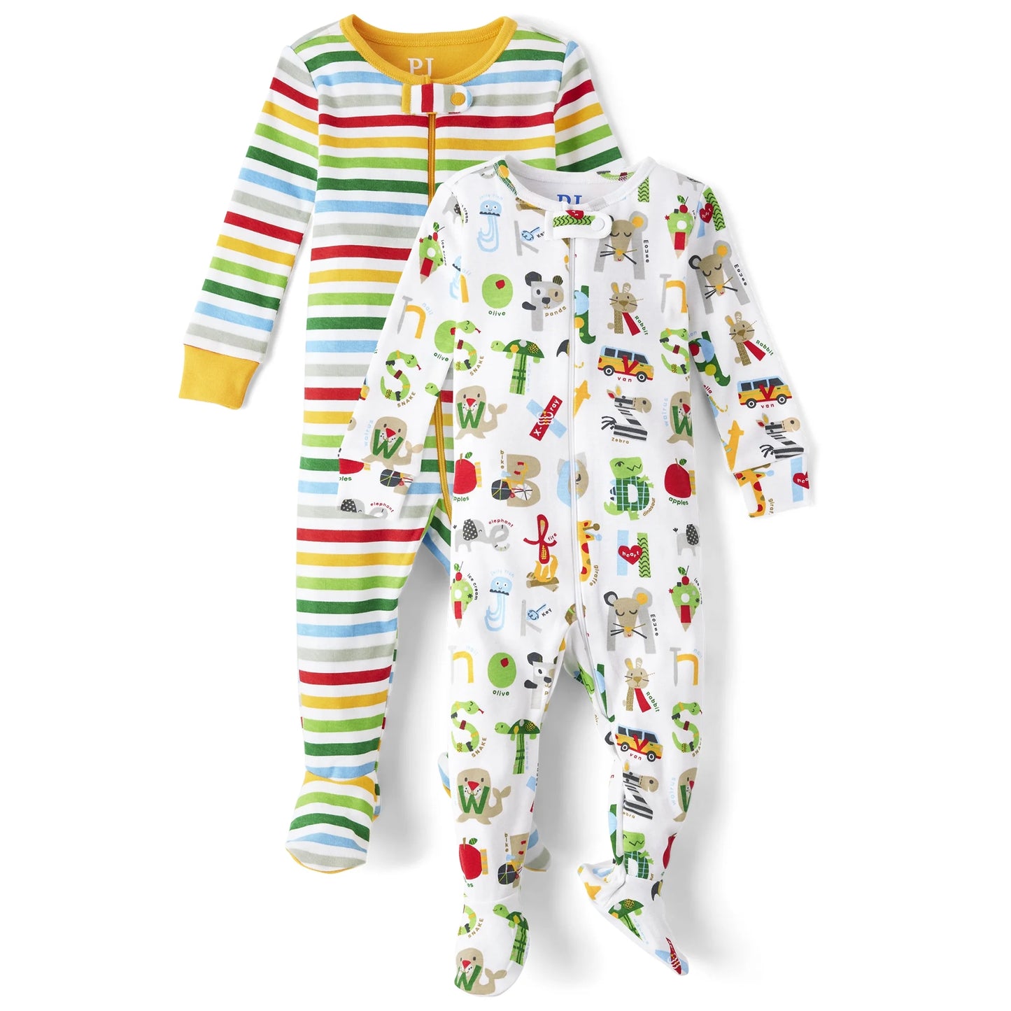 Childrens Place set 2 pijamas zipper pie cerrado - Talla 0a3m 3a6m