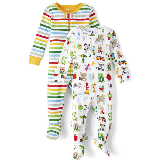 Childrens Place set 2 pijamas zipper pie cerrado - Talla 0a3m 3a6m