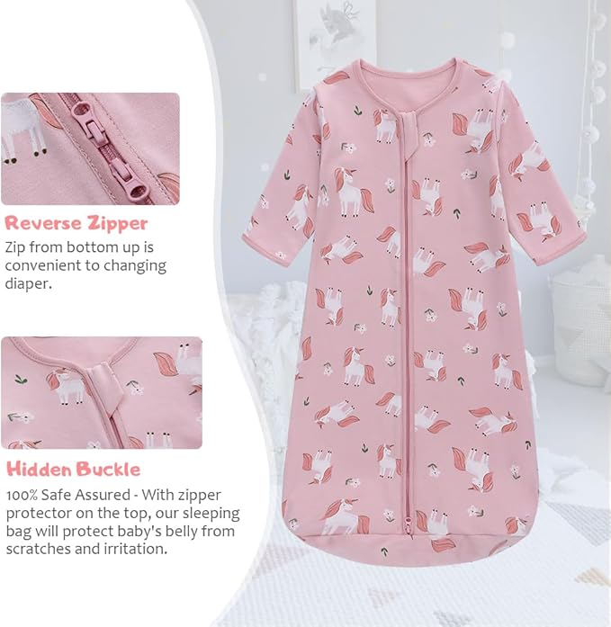 Miracle Baby set 2 sacos de dormir zipper manga larga - Talla 6a12 meses