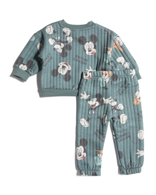 Mickey y amigos conjunto verde abrigo y jogger - Talla 4T