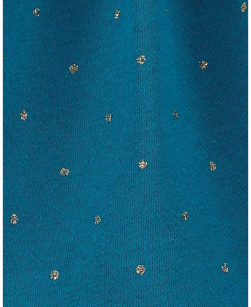 Carters Vestido verde puntos dorados con calzón - Talla 12 meses