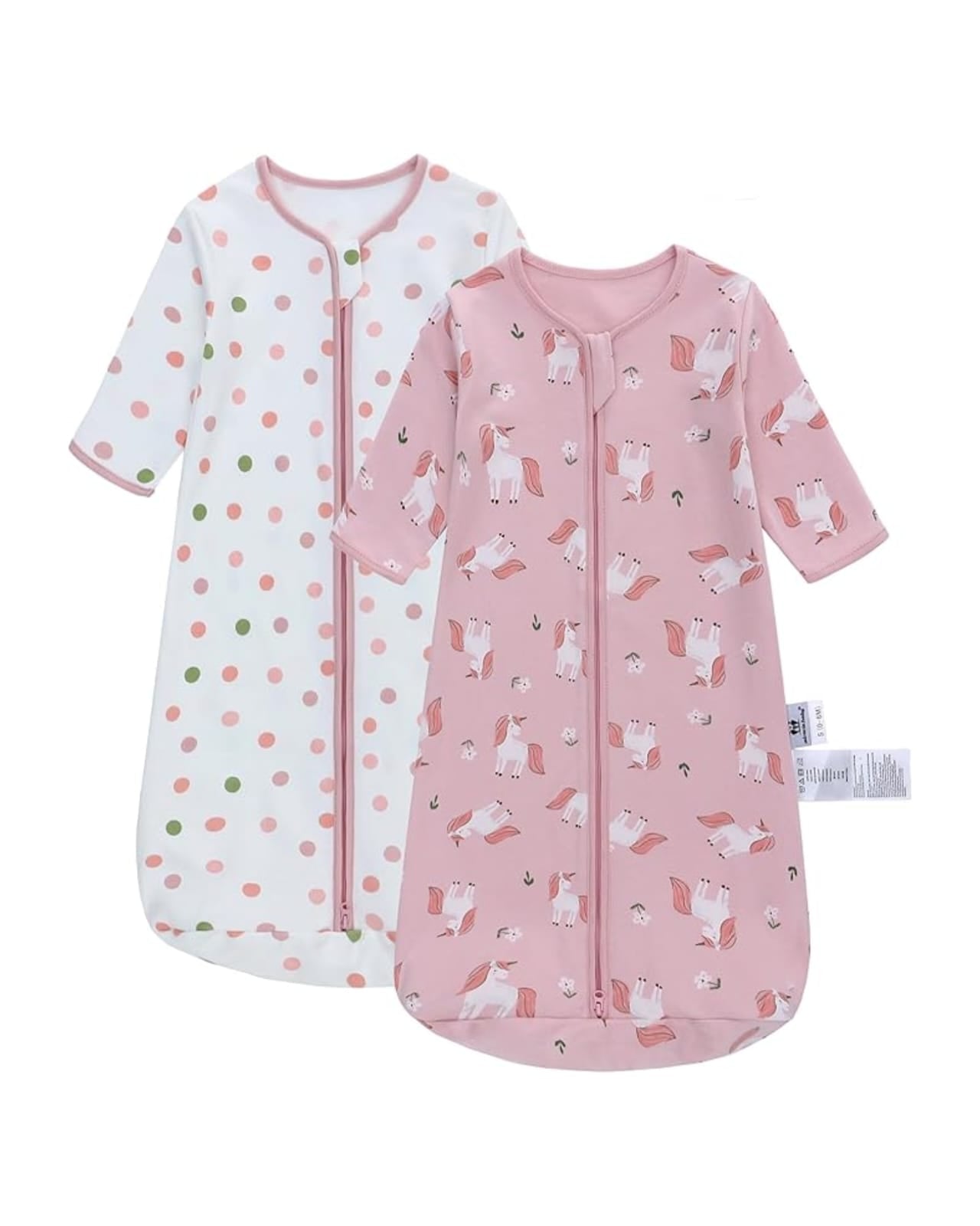 Miracle Baby set 2 sacos de dormir zipper manga larga - Talla 6a12 meses