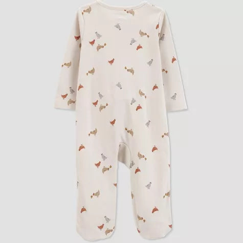 Carters pijama pie cerrado doble zipper gallinas - Talla 9 meses