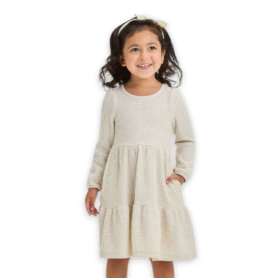 Cat & Jack vestido color hueso manga larga - Talla 4/5