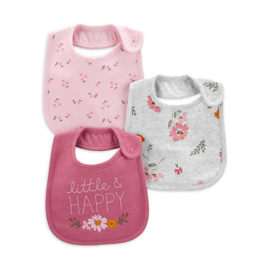 Carters set 3 baberos Little & Happy
