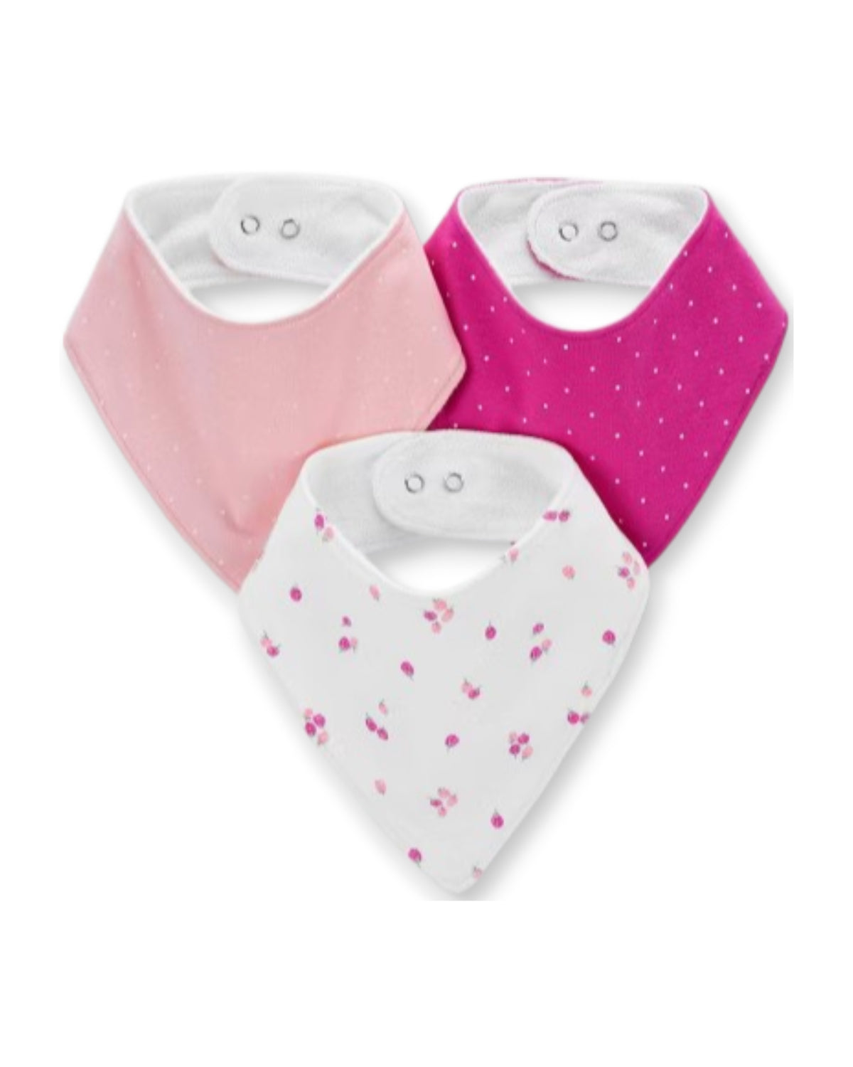 Carters set 3 baberos/bandana rosa